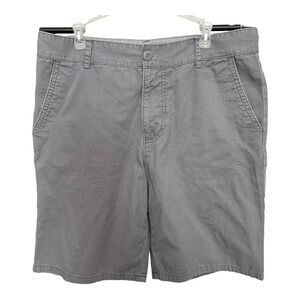 OP Men's Flat Front Cotton Chino Shorts Pockets Ripstop Summer Gray Size‎ 36